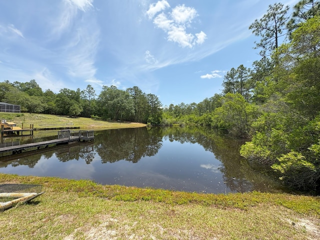 3864 Bear Head Rd, Crestview, FL 32539 - water view with a heavily wooded area