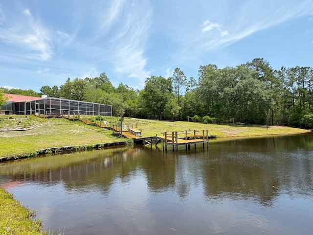 3864 Bear Head Rd, Crestview, FL 32539 - water view with a boat dock