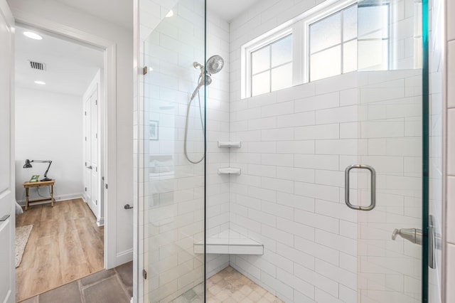 229 Windrow Way, Inlet Beach, FL 32461 - full bathroom with a shower stall and recessed lighting