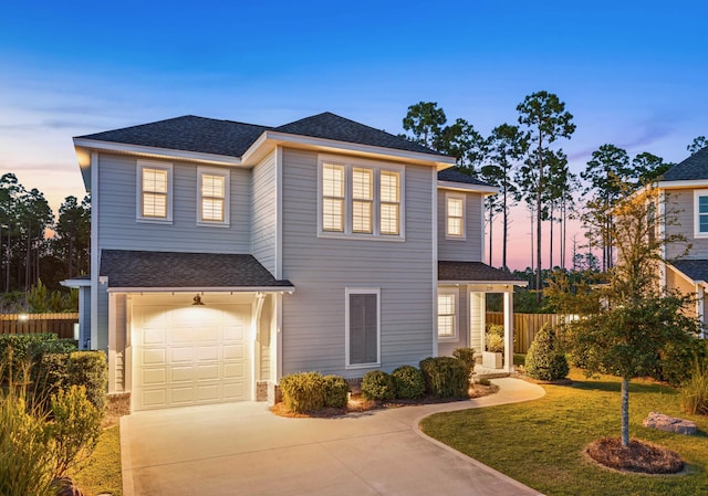 229 Windrow Way, Inlet Beach, FL 32461 - traditional home featuring concrete driveway, a garage, and a shingled roof