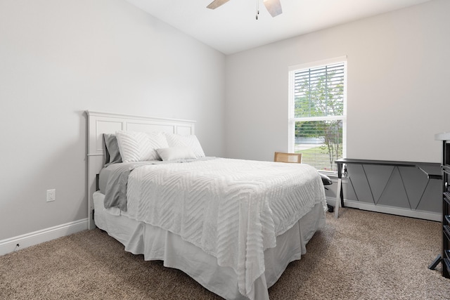 5362 Wyndell Cir, Crestview, FL 32539 - carpeted bedroom featuring vaulted ceiling, a ceiling fan, and baseboards