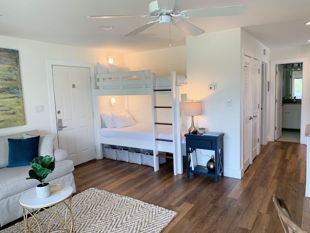 3799 E County Highway 30a # H-4, Santa Rosa Beach, FL 32459 - living room with wood finished floors, ceiling fan, and recessed lighting