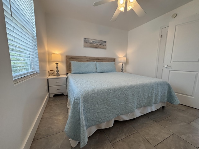 101 Barbados Dr, Cape San Blas, FL 32456 - bedroom featuring tile patterned floors, ceiling fan, and baseboards