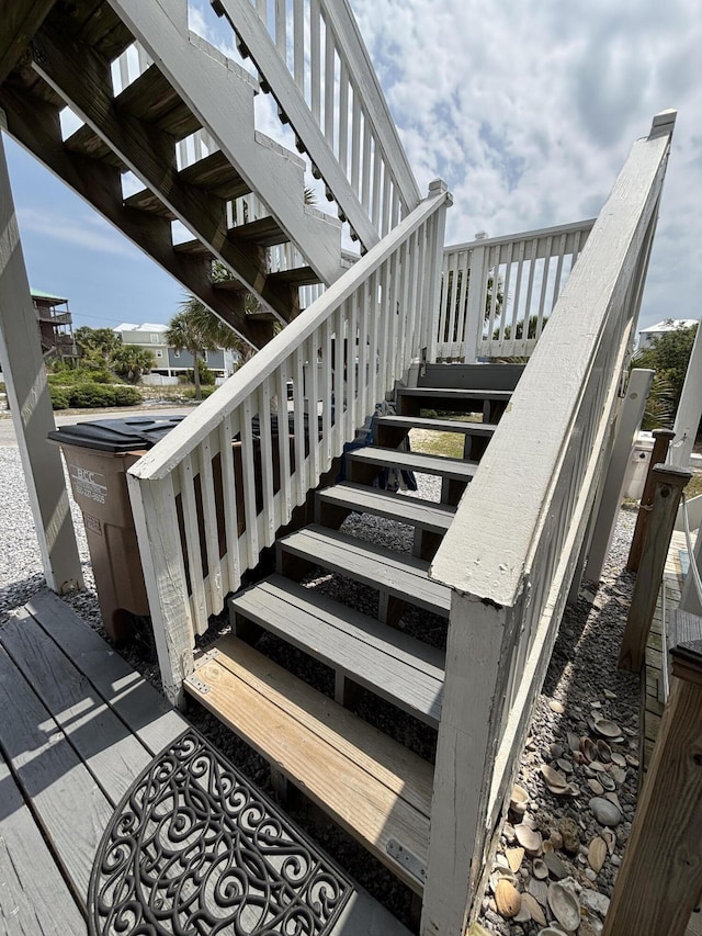 101 Barbados Dr, Cape San Blas, FL 32456 - wooden terrace featuring stairway