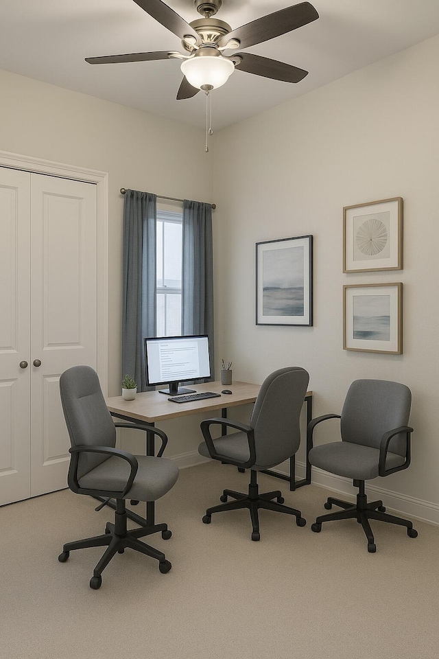 95 Santana Dr, Santa Rosa Beach, FL 32459 - carpeted office space featuring baseboards and ceiling fan