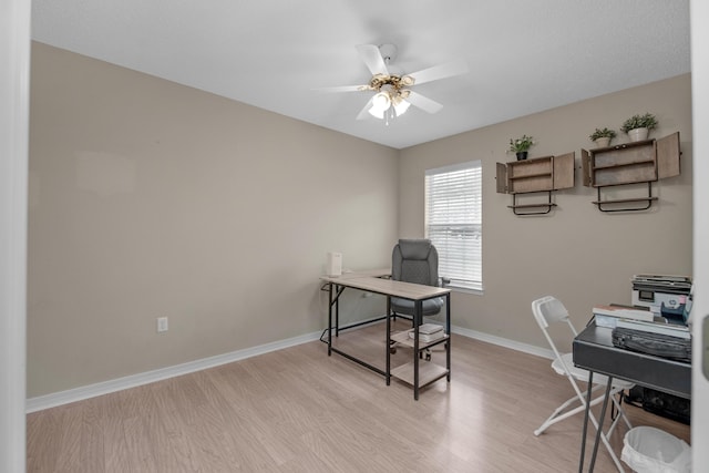 712 Riva Ridge Dr, Crestview, FL 32539 - office with light wood-type flooring and ceiling fan