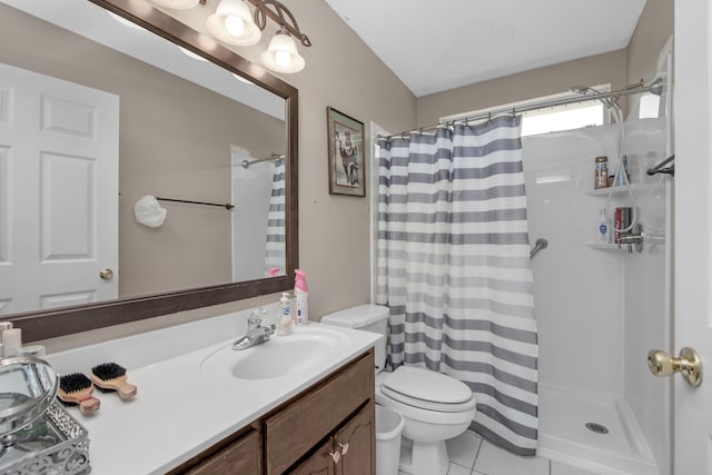 712 Riva Ridge Dr, Crestview, FL 32539 - full bathroom featuring vanity, a shower with shower curtain, and tile patterned floors