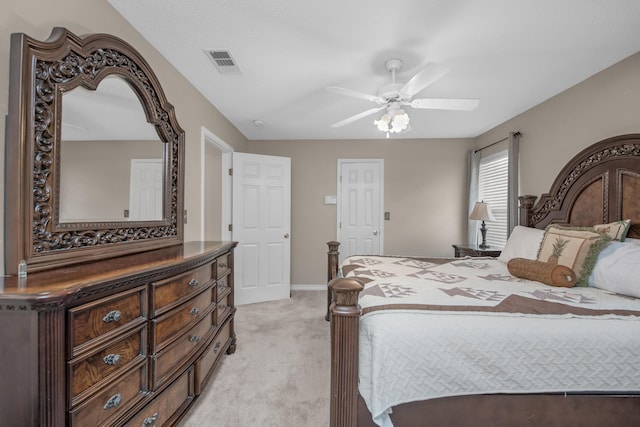 712 Riva Ridge Dr, Crestview, FL 32539 - bedroom with light carpet and a ceiling fan