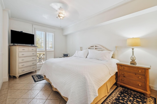 9100 Baytowne Wharf Blvd Unit 366-8, Miramar Beach, FL 32550 - bedroom featuring crown molding, baseboards, and light tile patterned flooring