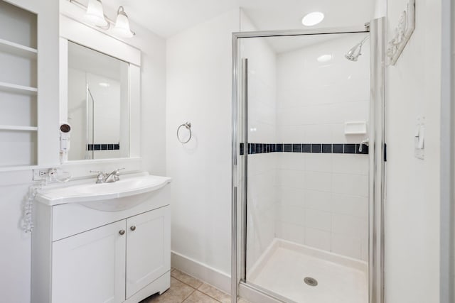 9100 Baytowne Wharf Blvd Unit 366-8, Miramar Beach, FL 32550 - full bath featuring a shower stall, vanity, and tile patterned floors