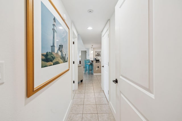 9100 Baytowne Wharf Blvd Unit 366-8, Miramar Beach, FL 32550 - hall featuring light tile patterned floors, recessed lighting, and baseboards