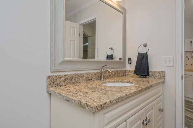 6859 Bill Lundy Rd, Laurel Hill, FL 32567 - bathroom with crown molding and vanity