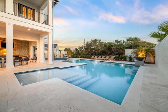 5012 W County Highway 30a, Santa Rosa Beach, FL 32459 - pool at dusk with a patio area