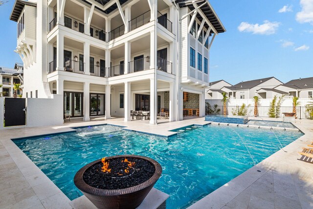 5012 W County Highway 30a, Santa Rosa Beach, FL 32459 - view of pool with a patio area, fence, and a hot tub