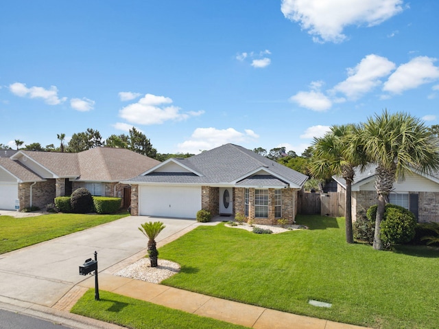 187 Sandy Cay Dr, Miramar Beach, FL 32550 - ranch-style house with concrete driveway, a garage, and brick siding