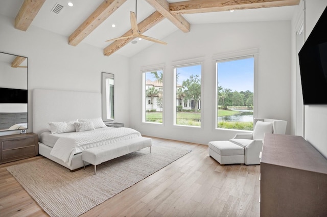3502 Burnt Pine Ln, Miramar Beach, FL 32550 - bedroom featuring light wood-style floors, recessed lighting, and ceiling fan