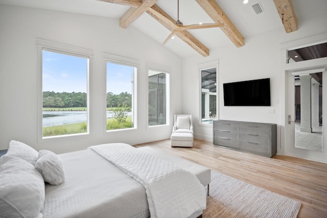 3502 Burnt Pine Ln, Miramar Beach, FL 32550 - bedroom with multiple windows, wood finished floors, recessed lighting, and a ceiling fan
