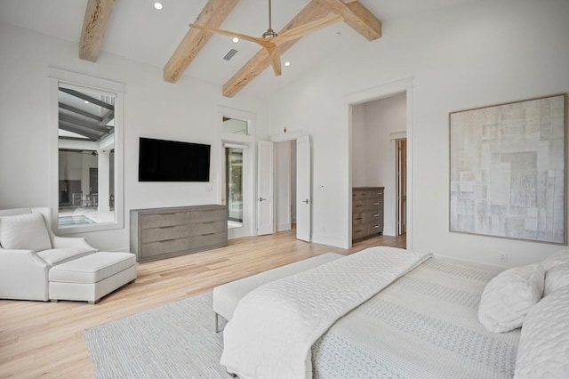 3502 Burnt Pine Ln, Miramar Beach, FL 32550 - bedroom featuring wood finished floors, recessed lighting, and ceiling fan