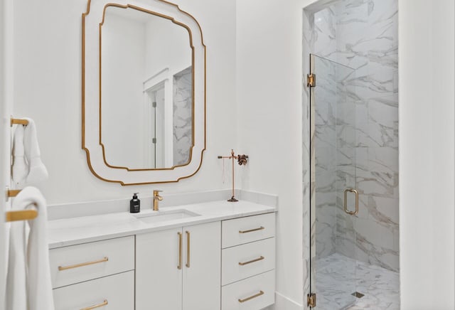 3502 Burnt Pine Ln, Miramar Beach, FL 32550 - full bathroom featuring vanity and a marble finish shower
