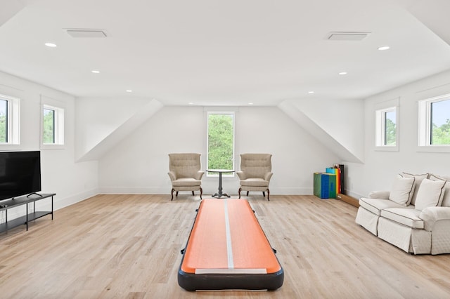 3502 Burnt Pine Ln, Miramar Beach, FL 32550 - sitting room featuring healthy amount of natural light, light wood-style floors, and recessed lighting