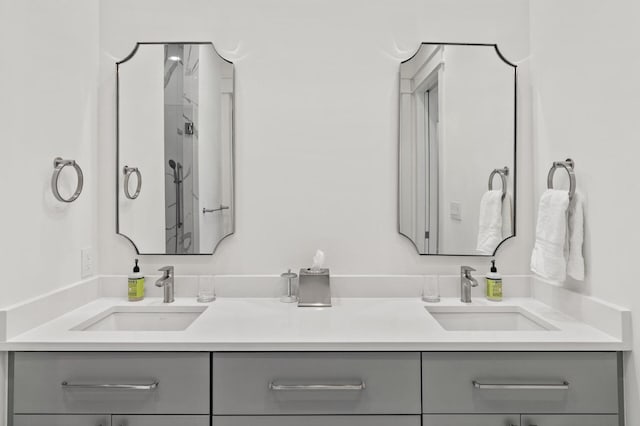 3502 Burnt Pine Ln, Miramar Beach, FL 32550 - full bathroom featuring double vanity and an enclosed shower