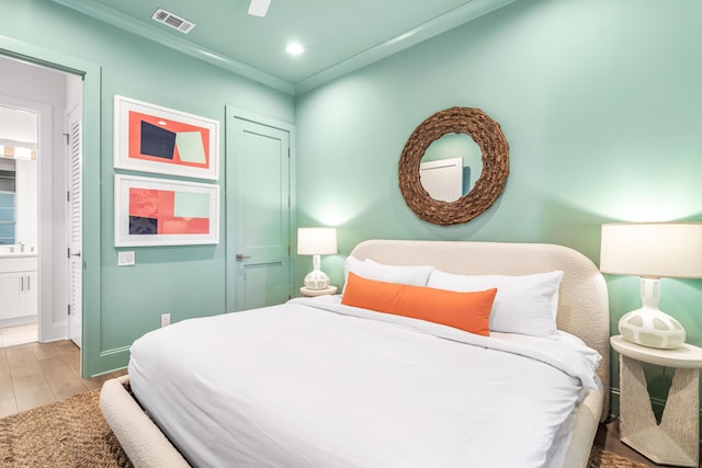 70 Martha S Ln # 2-101, Santa Rosa Beach, FL 32459 - bedroom with wood finished floors, recessed lighting, a ceiling fan, and baseboards