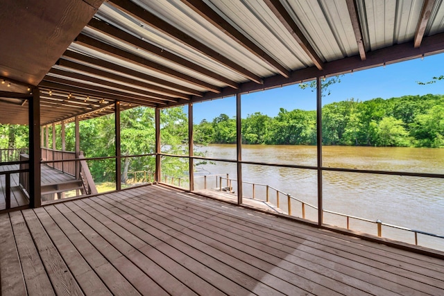 891 Choctawhatchee River Rd, Ponce De Leon, FL 32455 - deck with a water view and view of wooded area