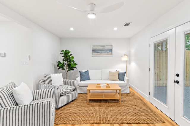 43 Summer Haven Trl Unit 3, Miramar Beach, FL 32550 - living room with light wood-style floors, a ceiling fan, recessed lighting, and baseboards