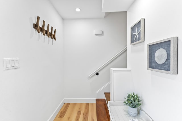 43 Summer Haven Trl Unit 3, Miramar Beach, FL 32550 - corridor featuring light wood-style floors, stairway, and baseboards