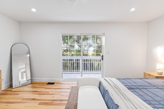 43 Summer Haven Trl Unit 3, Miramar Beach, FL 32550 - bedroom featuring access to outside, recessed lighting, baseboards, and light wood-type flooring
