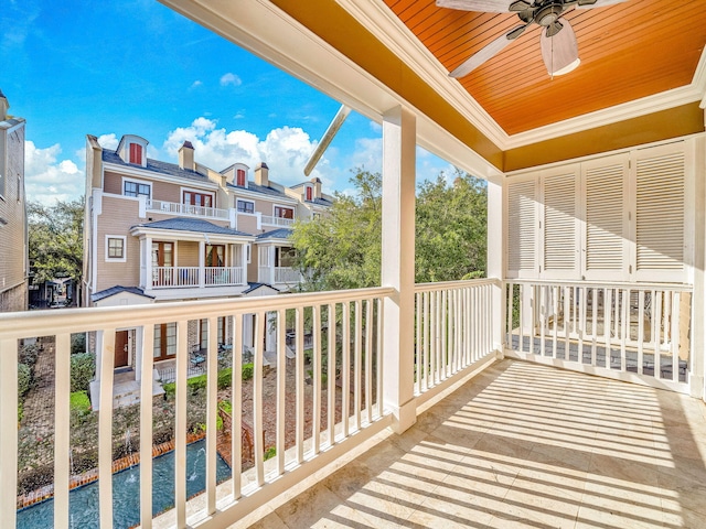 9201 Market St Inn Unit 159, Miramar Beach, FL 32550 - balcony with ceiling fan and view of pool