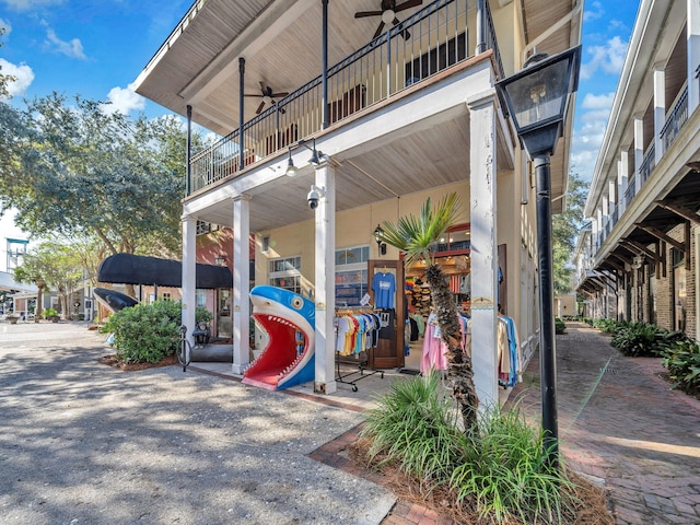 9201 Market St Inn Unit 159, Miramar Beach, FL 32550 - view of patio featuring a ceiling fan and a balcony