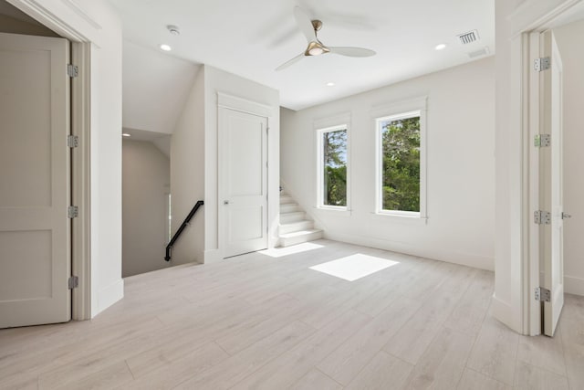 55 May Dr, Santa Rosa Beach, FL 32459 - unfurnished bedroom featuring light wood finished floors, recessed lighting, baseboards, and ceiling fan