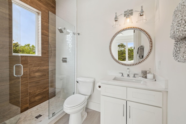 55 May Dr, Santa Rosa Beach, FL 32459 - full bathroom with healthy amount of natural light, a stall shower, toilet, and vanity
