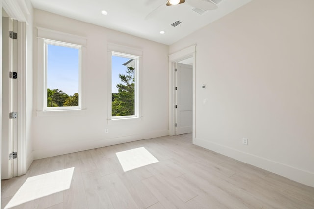 55 May Dr, Santa Rosa Beach, FL 32459 - unfurnished room featuring ceiling fan, baseboards, light wood-style flooring, and recessed lighting