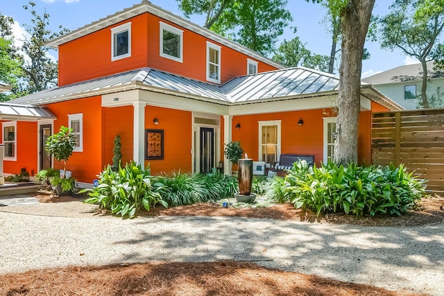 108 S Blue Heron Dr, Santa Rosa Beach, FL 32459 - view of front facade featuring a standing seam roof, covered porch, and metal roof