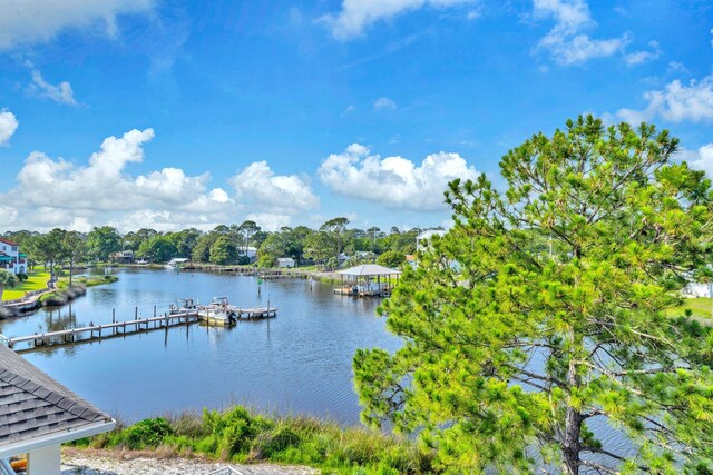 216 Bonita Cir Unit C, Panama City Beach, FL 32408 - water view featuring a dock