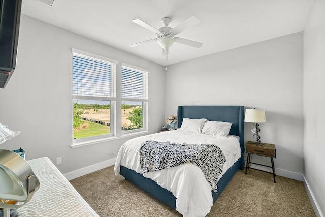 3204 Airport Rd, Panama City, FL 32405 - bedroom featuring carpet, baseboards, and a ceiling fan