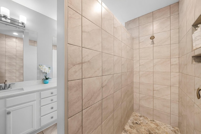 3204 Airport Rd, Panama City, FL 32405 - bathroom featuring a tile shower and vanity