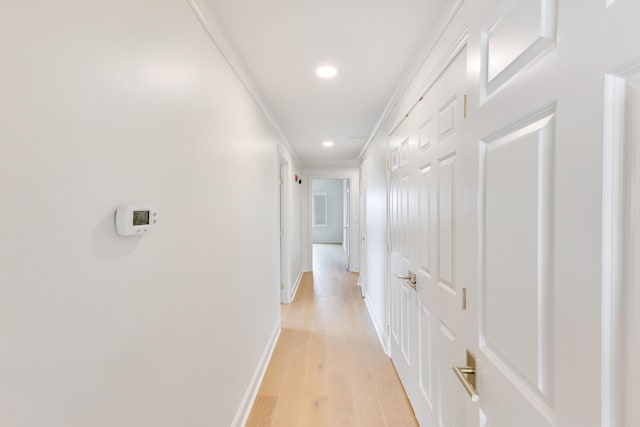 4629 Southwinds Dr Unit 4629, Miramar Beach, FL 32550 - hall featuring recessed lighting, light wood-style floors, baseboards, and crown molding