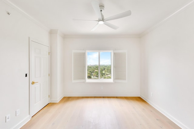 4629 Southwinds Dr Unit 4629, Miramar Beach, FL 32550 - unfurnished room with a ceiling fan, light wood-style flooring, ornamental molding, and baseboards