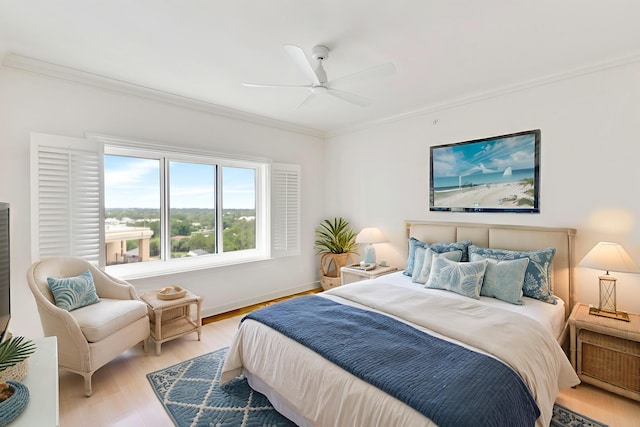 4629 Southwinds Dr Unit 4629, Miramar Beach, FL 32550 - bedroom featuring crown molding, wood finished floors, baseboards, and ceiling fan