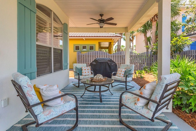 35 Opal Cv, Miramar Beach, FL 32550 - view of patio with a ceiling fan and outdoor lounge area