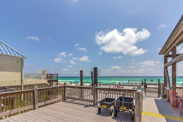 35 Opal Cv, Miramar Beach, FL 32550 - wooden terrace with view of water and beach