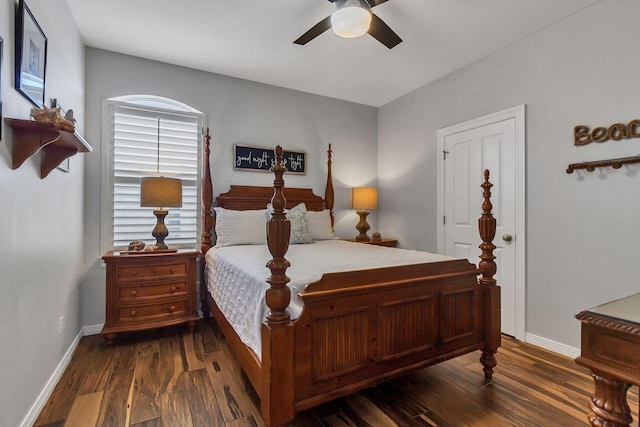 35 Opal Cv, Miramar Beach, FL 32550 - bedroom with dark wood-type flooring, baseboards, and ceiling fan