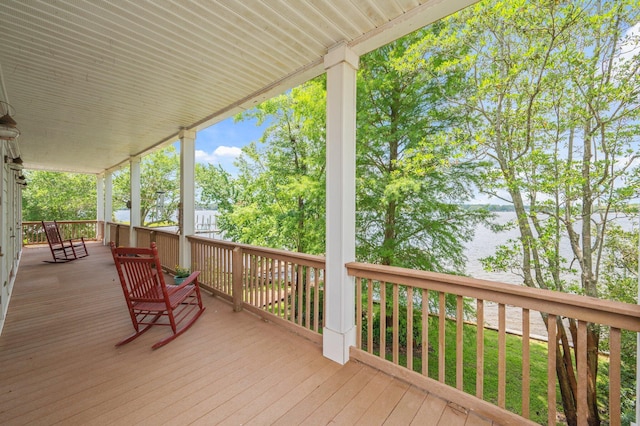 1405 N Bayshore Dr, Niceville, FL 32578 - wooden terrace featuring a water view