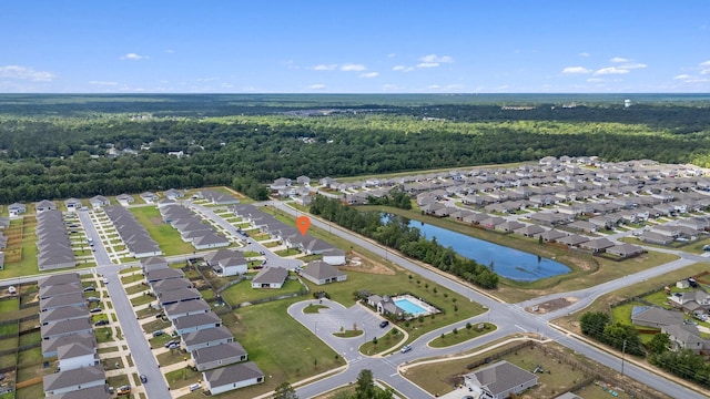 608 Champ Trl, Crestview, FL 32539 - aerial view of property and surrounding area with a heavily wooded area and nearby suburban area