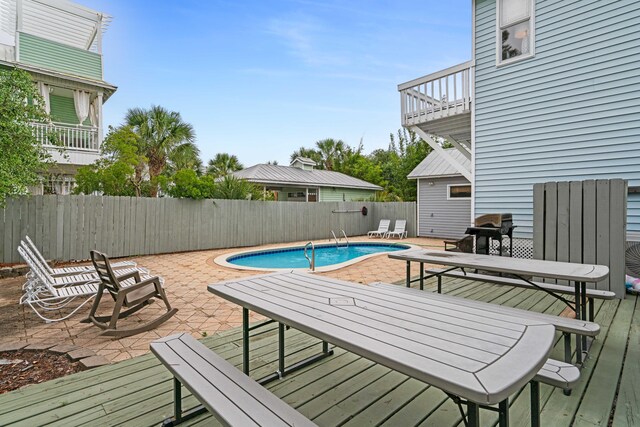 4508 Luke Ave, Destin, FL 32541 - view of swimming pool featuring a fenced backyard, a patio area, and outdoor dining space