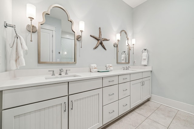 60 Barefoot Ln, Inlet Beach, FL 32461 - full bathroom with double vanity, tile patterned floors, and baseboards