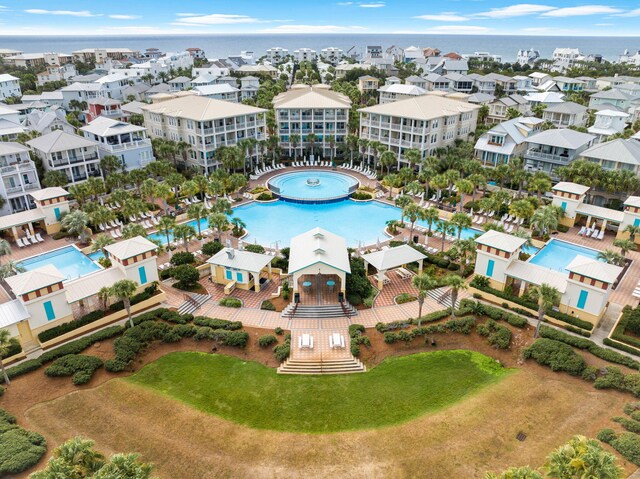 60 Barefoot Ln, Inlet Beach, FL 32461 - bird's eye view of a pool and a nearby body of water